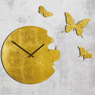 Domeniconi Butterfly orologio da parete foglia oro diam. 48 cm. Acquista i prodotti di DOMENICONI su Shopdecor