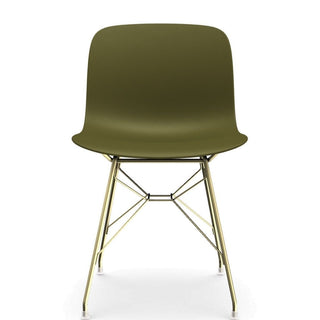 Magis Troy Wireframe sedia in polipropilene con gambe dorate Magis Verde scuro 1557C - Acquista ora su ShopDecor - Scopri i migliori prodotti firmati MAGIS design