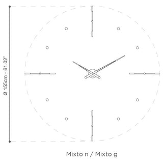 Nomon Mixto diam.155 cm orologio da parete - Acquista ora su ShopDecor - Scopri i migliori prodotti firmati NOMON design