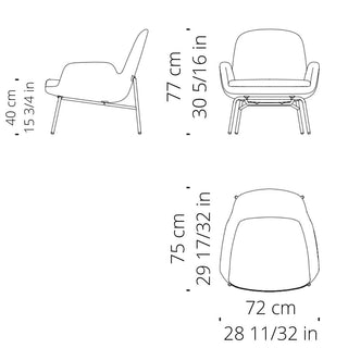 Normann Copenhagen Era sedia lounge bassa imbottita in tessutto con struttura in acciaio nero - Acquista ora su ShopDecor - Scopri i migliori prodotti firmati NORMANN COPENHAGEN design