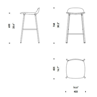 Normann Copenhagen Form sgabello basso in acciaio con seduta in polipropilene h. 65 cm. - Acquista ora su ShopDecor - Scopri i migliori prodotti firmati NORMANN COPENHAGEN design