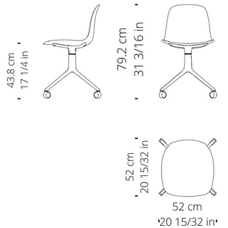 Normann Copenhagen Form sedia girevole in polipropilene con 4 ruote, gambe alluminio - Acquista ora su ShopDecor - Scopri i migliori prodotti firmati NORMANN COPENHAGEN design
