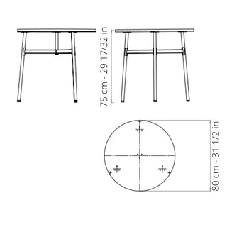 Normann Copenhagen Union tavolo con piano laminato diam.80 cm, h. 74.5 cm e gambe in acciaio - Acquista ora su ShopDecor - Scopri i migliori prodotti firmati NORMANN COPENHAGEN design
