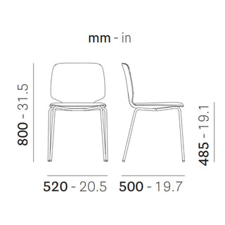 Pedrali Babila 2730/A sedia con seduta imbottita e struttura in acciaio verniciato Acquista i prodotti di PEDRALI su Shopdecor