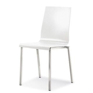 Pedrali Kuadra 1101 sedia bianca con gambe acciaio satinato - Acquista ora su ShopDecor - Scopri i migliori prodotti firmati PEDRALI design