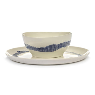 Serax Feast ciotola diam. 16 cm. white swirl - stripes blue Acquista i prodotti di SERAX su Shopdecor