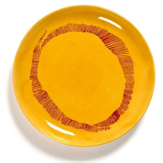 Serax Feast piatto piano diam. 19 cm. yellow swirl - stripes red Acquista i prodotti di SERAX su Shopdecor