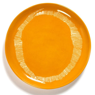 Serax Feast piatto piano diam. 22.5 cm. sunny yellow swirl - stripes white - Acquista ora su ShopDecor - Scopri i migliori prodotti firmati SERAX design