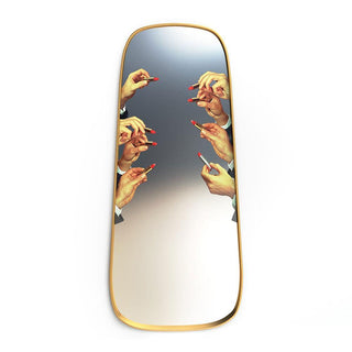 Seletti Toiletpaper Big Mirror Gold Frame Lipsticks specchio rossetti Acquista i prodotti di TOILETPAPER HOME su Shopdecor