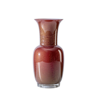 Venini Opalino 706.38 vaso rosso sangue di bue foglia oro interno rosa cipria h. 30 cm. - Acquista ora su ShopDecor - Scopri i migliori prodotti firmati VENINI design