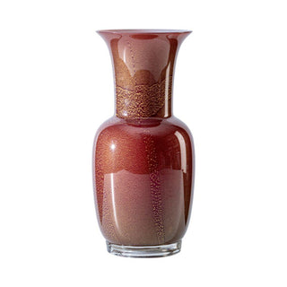 Venini Opalino 706.22 vaso rosso sangue di bue foglia oro interno rosa cipria h. 36 cm. - Acquista ora su ShopDecor - Scopri i migliori prodotti firmati VENINI design
