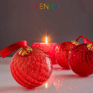 Venini Santa 199.05 pallina decorativa rossa con foglia oro diam. 10 cm. - Acquista ora su ShopDecor - Scopri i migliori prodotti firmati VENINI design