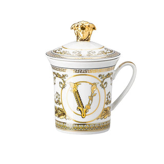 Versace meets Rosenthal 30 Years Mug Collection Virtus Gala White bicchiere con coperchio Acquista i prodotti di VERSACE HOME su Shopdecor
