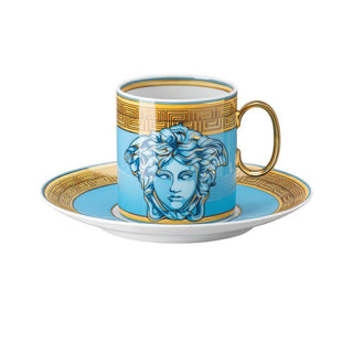 Versace meets Rosenthal Medusa Amplified tazza caffè con piattino Versace Blue Coin - Acquista ora su ShopDecor - Scopri i migliori prodotti firmati VERSACE HOME design