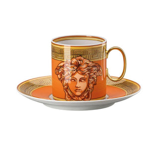 Versace meets Rosenthal Medusa Amplified tazza caffè con piattino Versace Orange Coin - Acquista ora su ShopDecor - Scopri i migliori prodotti firmati VERSACE HOME design