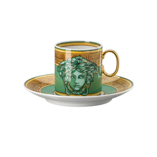 Versace meets Rosenthal Medusa Amplified tazza espresso con piattino Versace Green Coin - Acquista ora su ShopDecor - Scopri i migliori prodotti firmati VERSACE HOME design