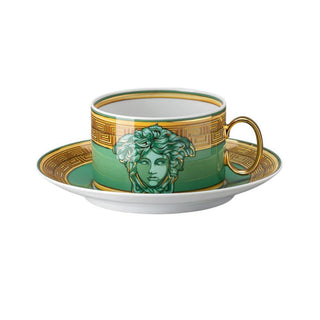 Versace meets Rosenthal Medusa Amplified tazza tè con piattino Versace Green Coin - Acquista ora su ShopDecor - Scopri i migliori prodotti firmati VERSACE HOME design