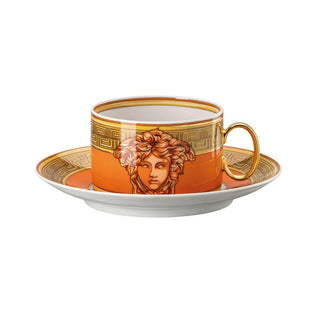 Versace meets Rosenthal Medusa Amplified tazza tè con piattino Versace Orange Coin - Acquista ora su ShopDecor - Scopri i migliori prodotti firmati VERSACE HOME design