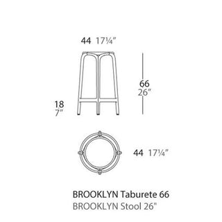 Vondom Brooklyn sgabello da esterno h. seduta 66 cm - Acquista ora su ShopDecor - Scopri i migliori prodotti firmati VONDOM design