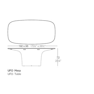 Vondom Ufo tavolo con piano HPL da 200 x 100 cm bianco - Acquista ora su ShopDecor - Scopri i migliori prodotti firmati VONDOM design