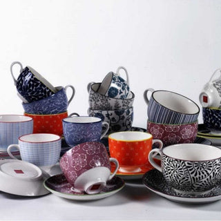 Zafferano Tue Tazza tè con piattino porcellana righe blu - Acquista ora su ShopDecor - Scopri i migliori prodotti firmati ZAFFERANO design