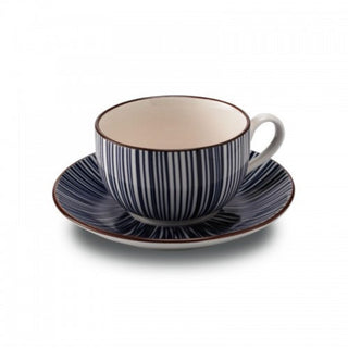 Zafferano Tue Tazza tè con piattino porcellana righe blu - Acquista ora su ShopDecor - Scopri i migliori prodotti firmati ZAFFERANO design